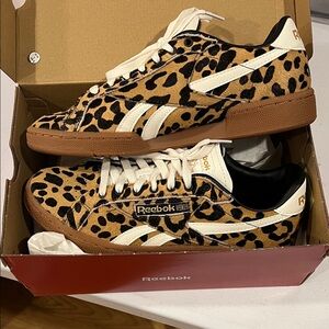 Reebok Men's Tan and Black Animal Print Sneakers